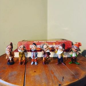 Set of 6 vintage old world character ornaments
